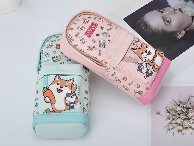 Pen bag Shiba Inu cartoon backpack fashion brand stationery box bag men and women ins animal
