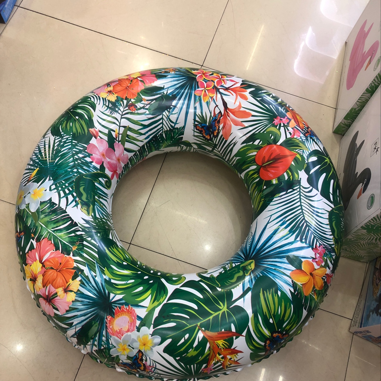 Inflatable Pvc Swimming Ring Jungle Rainforest Swimming Ring details Picture