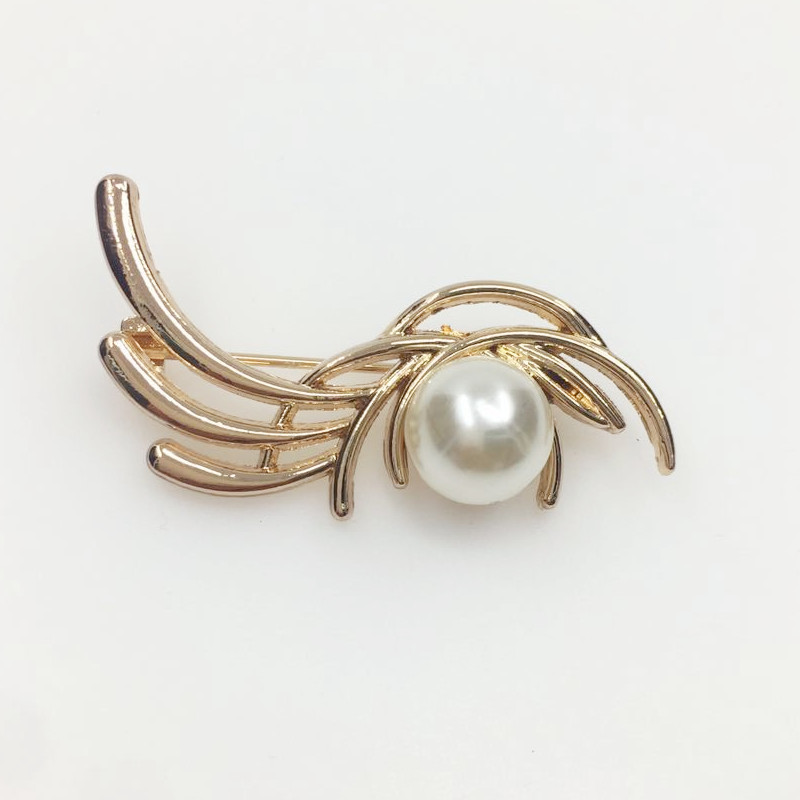 Korean pearl word brooch brooch brooch brooch cardigan women's coat coat anti-glitter simple joker buttons thumbnail