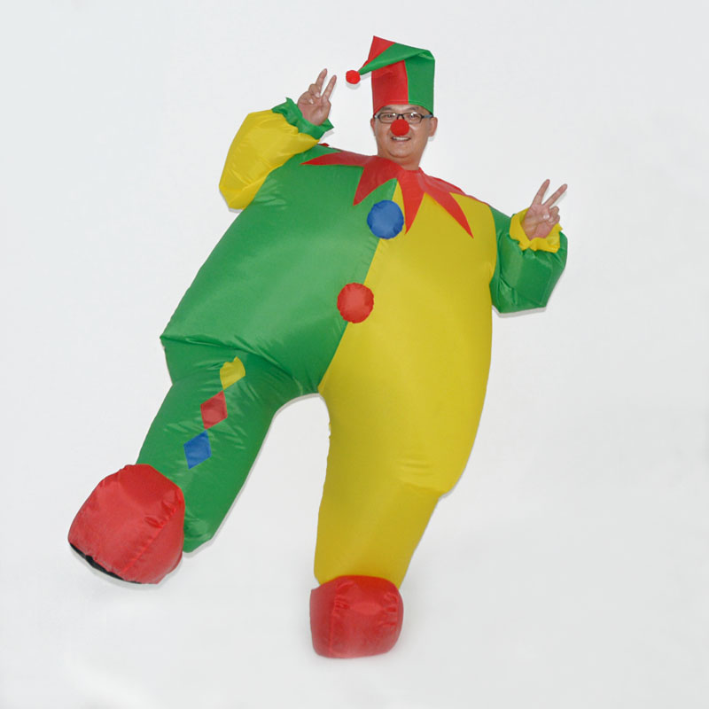 万圣节小丑充气衣服身高160-190cm配鼓风机电池盒