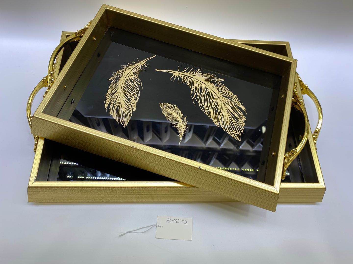 Wooden marble-textured square tray, living room home small coffee table, storage plate, decorative plate 1