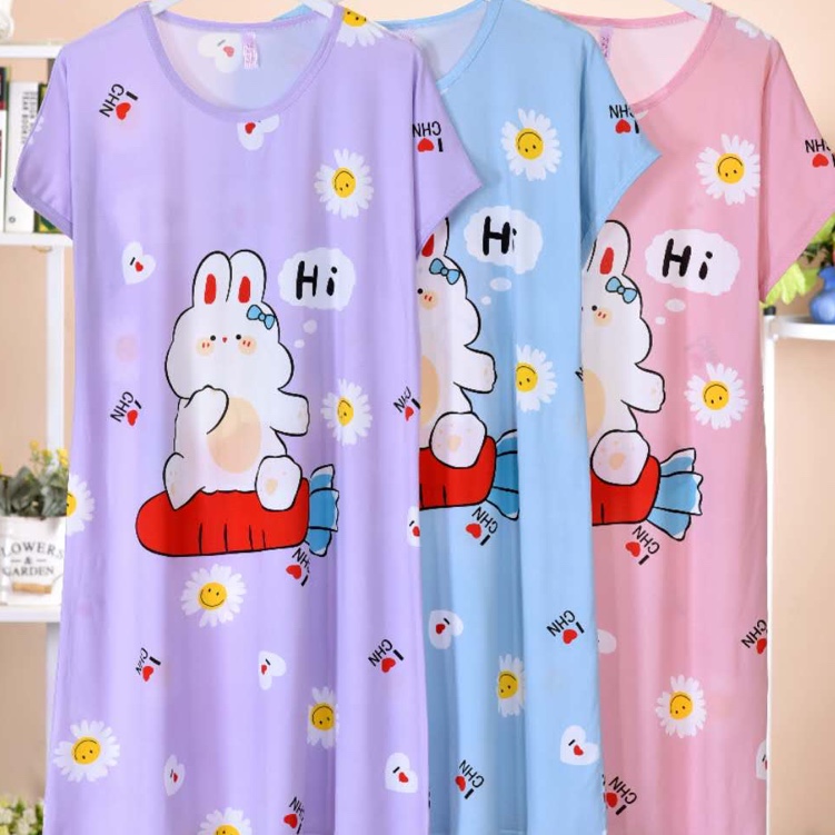 Cartoon short-sleeved nightgown Specification image