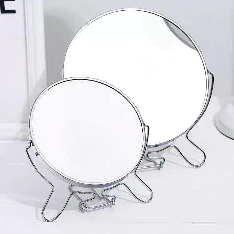 Wholesale manufacturers direct selling two-sided desktop iron border selling cosmetics tools daily necessities two-sided makeup mirror 5 inches thumbnail