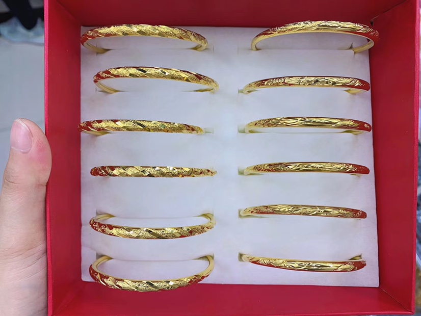 Gold bracelet female imitation gold genuine 999 long do not fade pure gold jewelry Thailand gold solid 24K