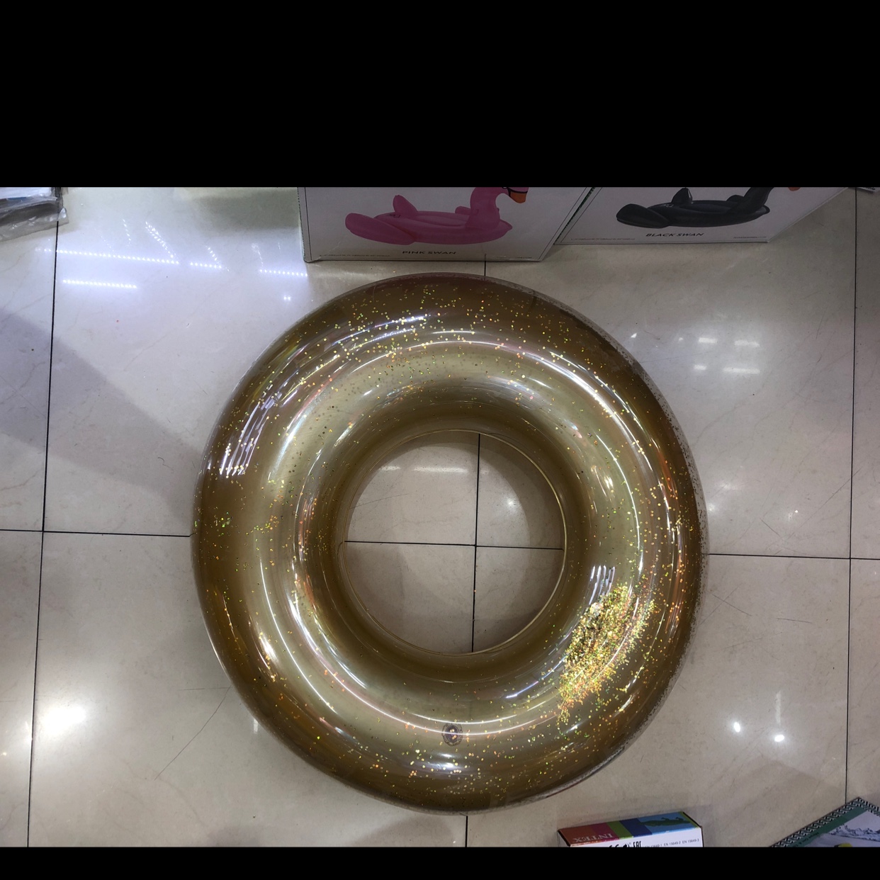 Inflatable Pvc Swimming Ring Glitter Single Ring Single Transparent Swimming Ring Toy Wholesale details Picture