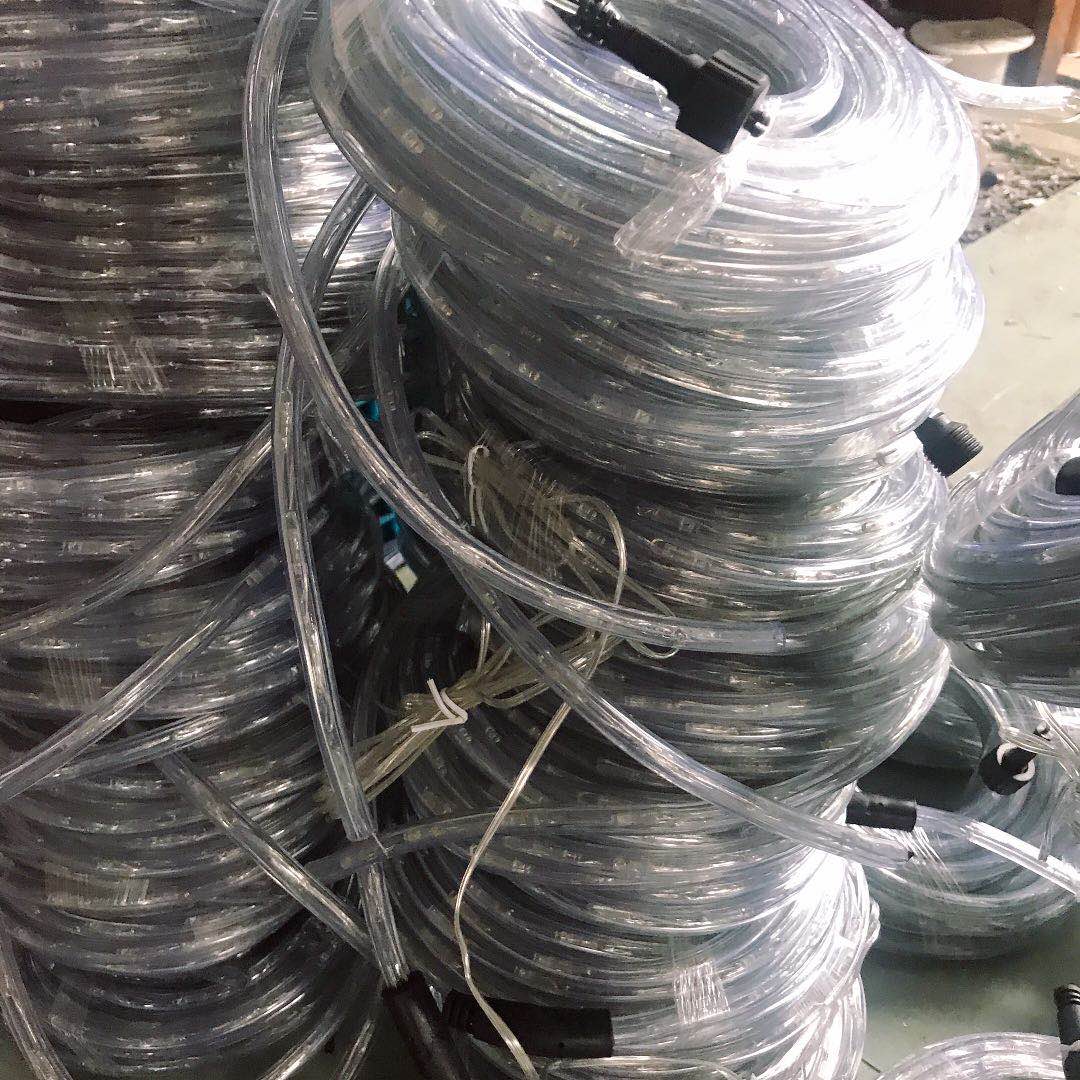Outdoor waterproof decorative neon lighting project for 100-meter round two-wire LED rainbow tube flexible light strips detail image 6