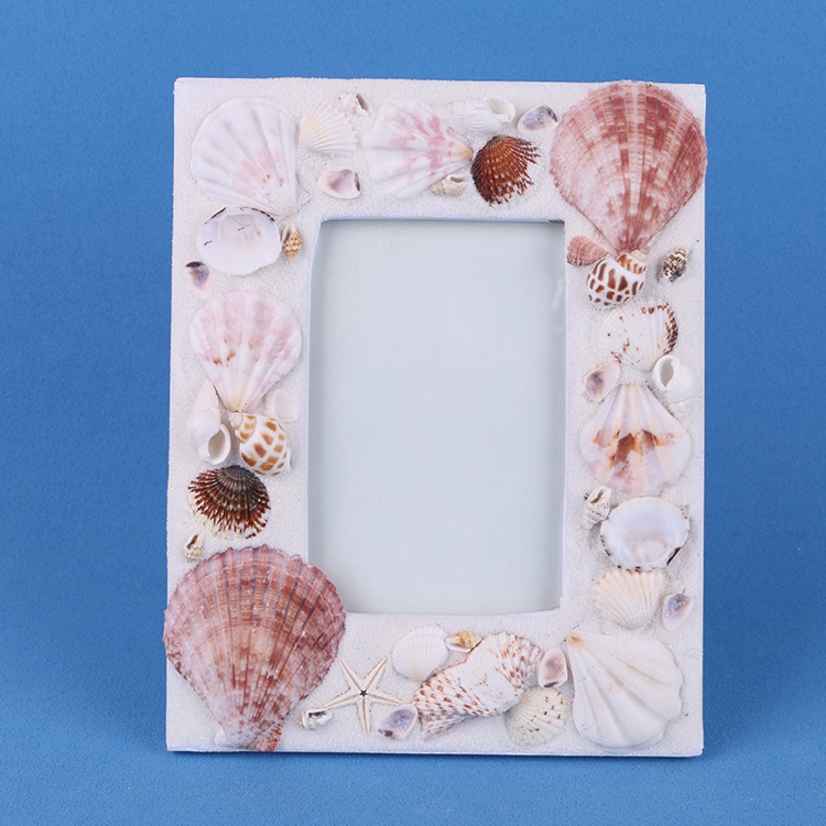 丽飞工艺创意家居工艺品摆件天然贝壳相框5寸可随机混款2