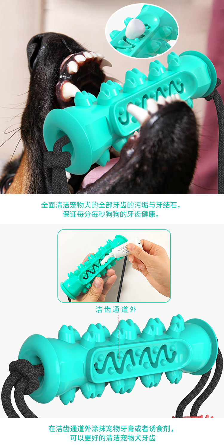 Pet products New Amazon dog toy teething stick bite resistant bone toothbrush dog toy with rope Item Picture