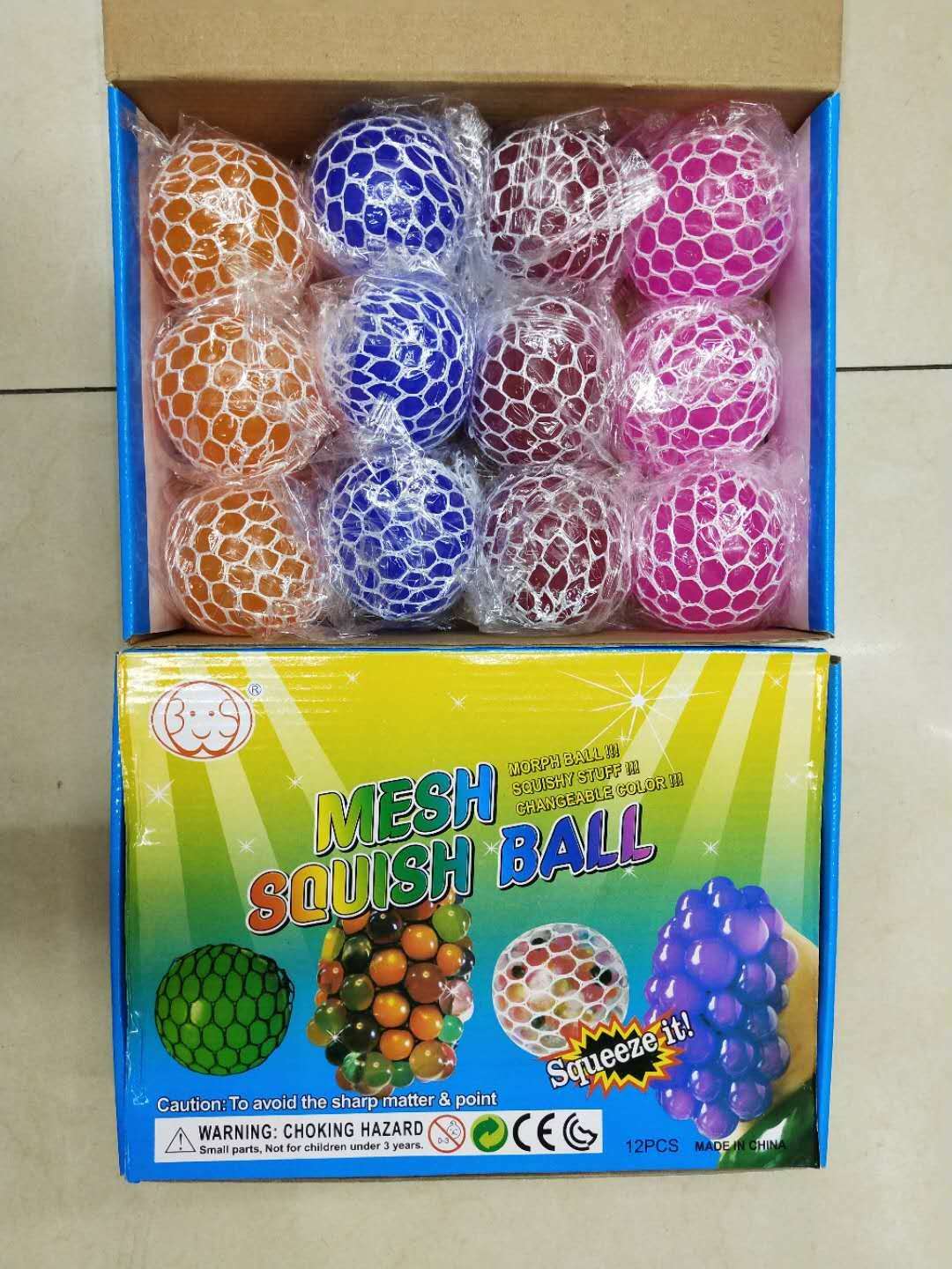 乐因奇品牌解压白网果酱挤压葡萄球6公分