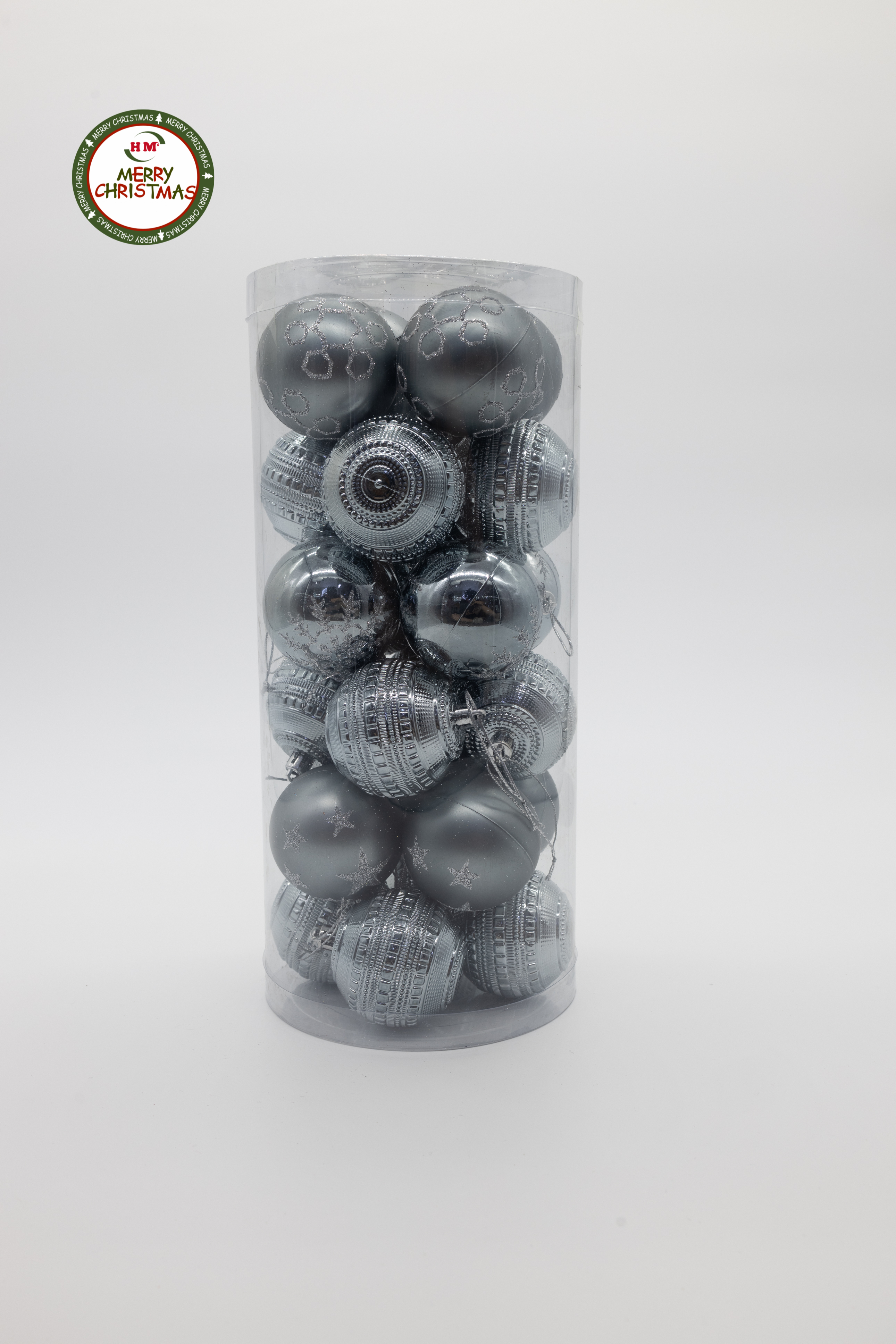 圣诞节装饰品圣诞球彩球新款厂家直销电镀光球哑光球粉球套装礼盒详情图2