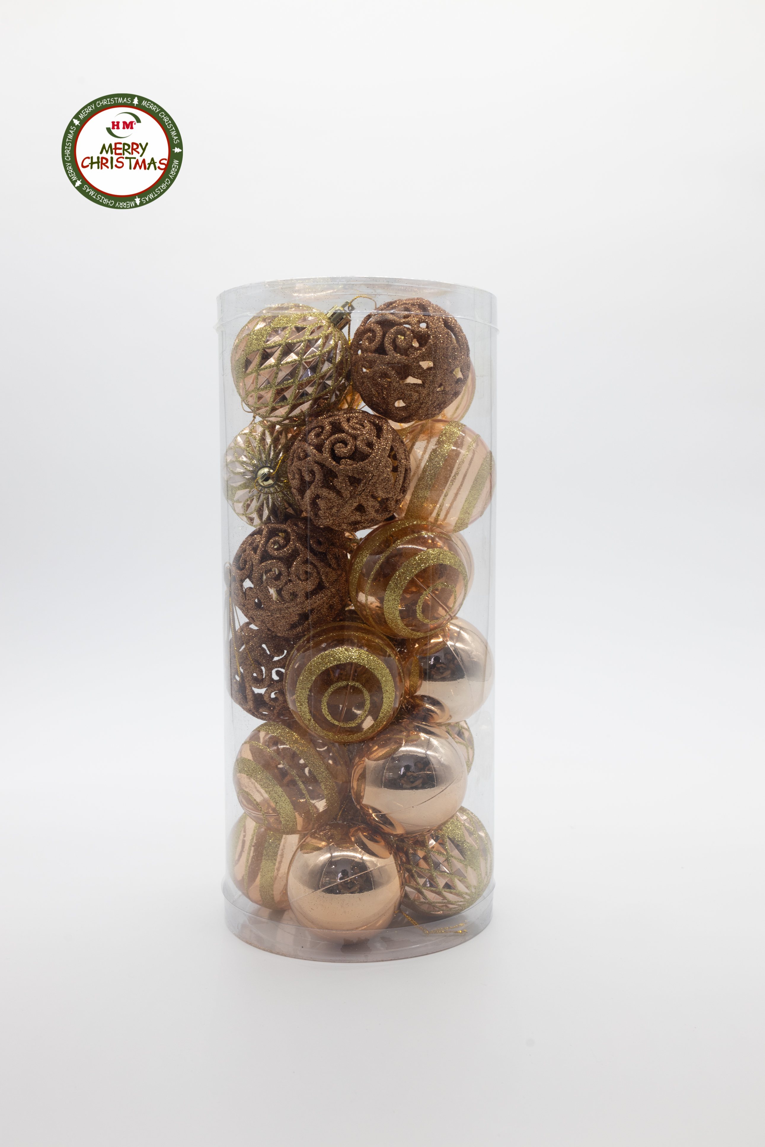 圣诞节装饰品圣诞球彩球新款厂家直销电镀光球哑光球粉球套装礼盒详情图5