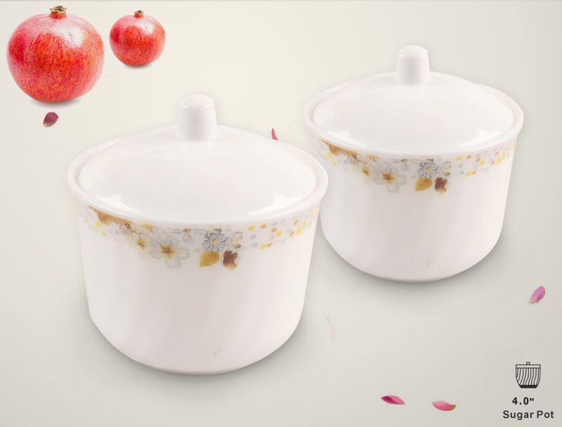 sugar pot, White Jade glass sugar pot, Yiwu Quality Product -TZ40 Specification image