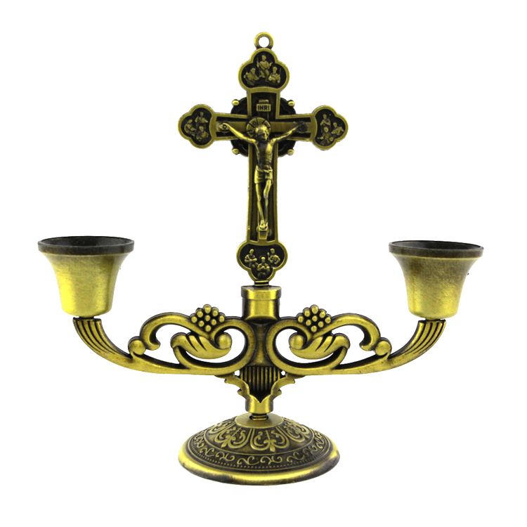 Alloy candlestick church metal decorative practical retro religious gifts