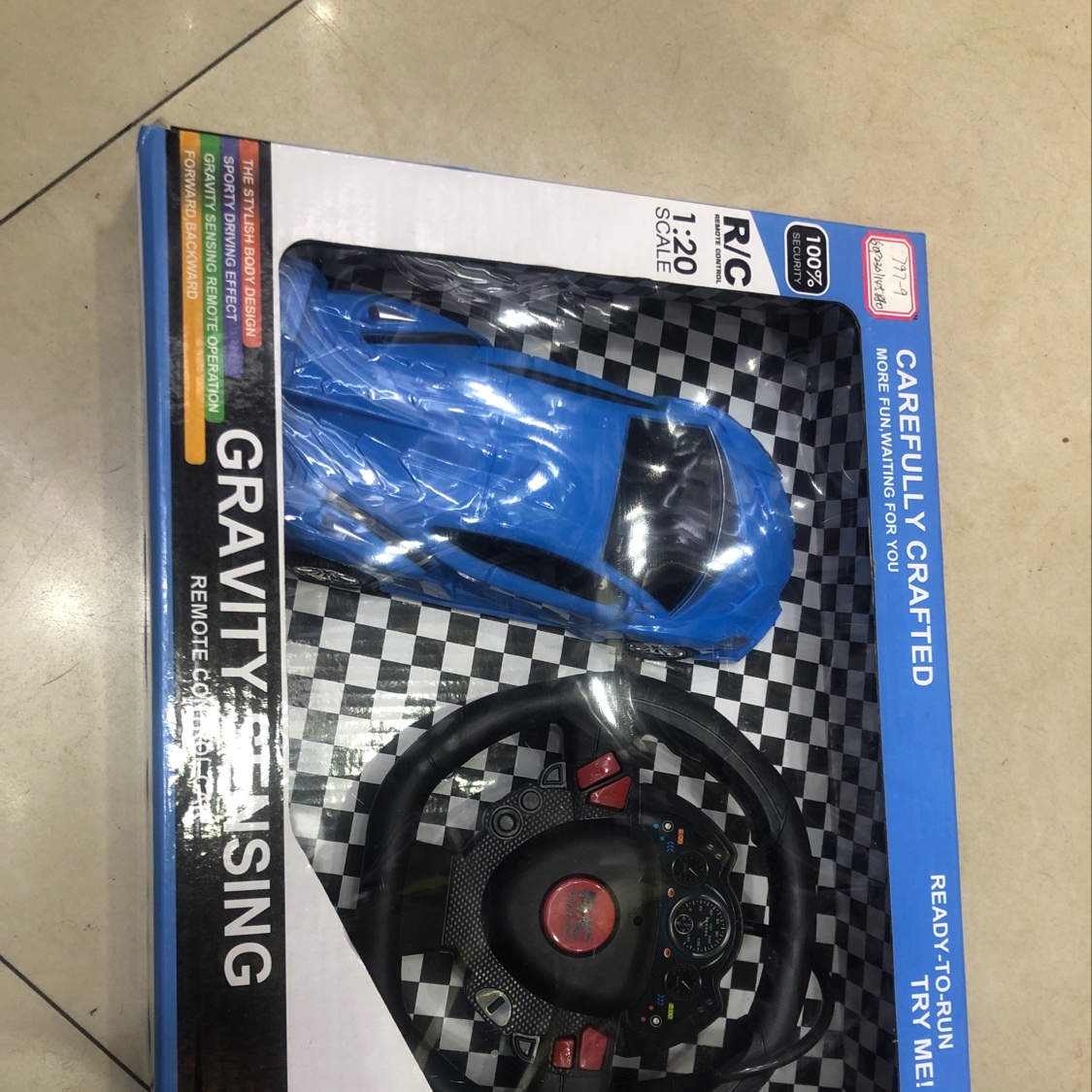 Toy blue car