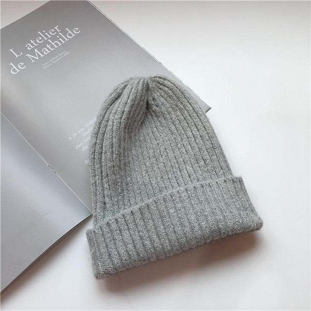 White Soft Waxy Woolen Pure Color Pointed Woolen Hat Children Autumn And Winter Warm Casual Hem Chic Style Knit Hat Man Application Scenario