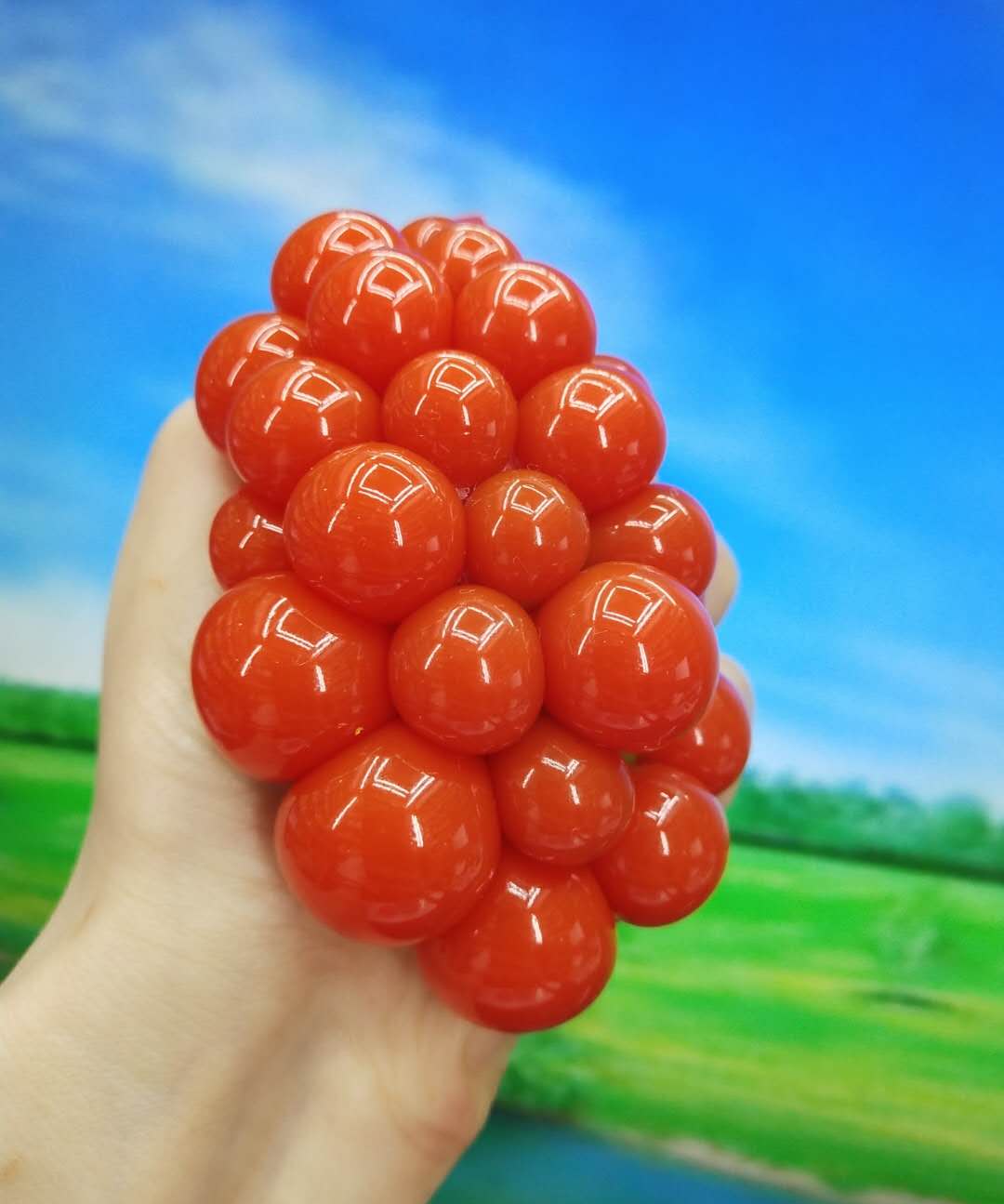 乐因奇品牌解压白网果酱挤压葡萄球6公分详情图3