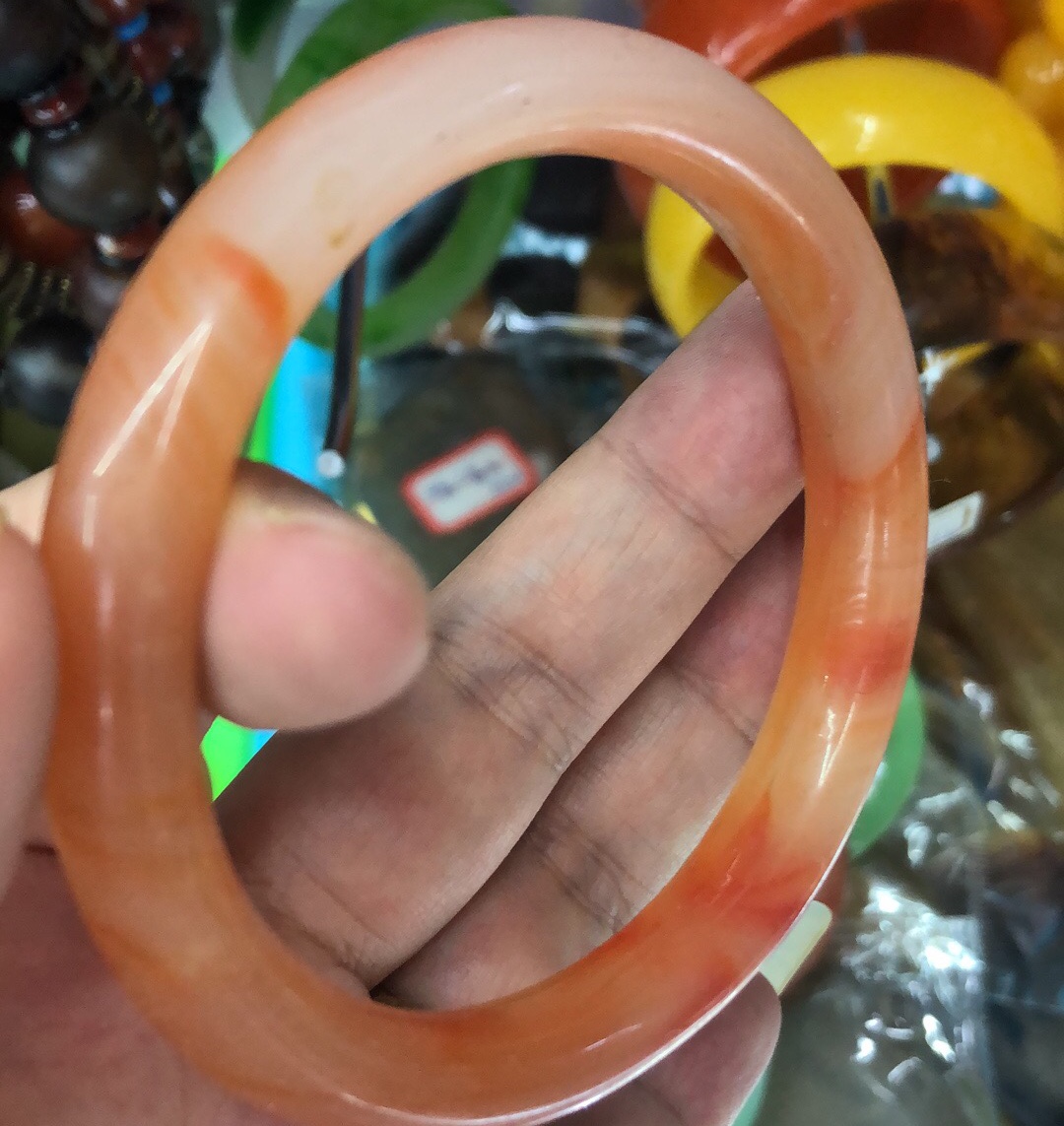 人造树脂玛瑙石手镯高级感 欧美复古 叠戴 简约 