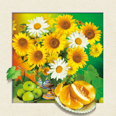 4040, 5D draw sunflowers