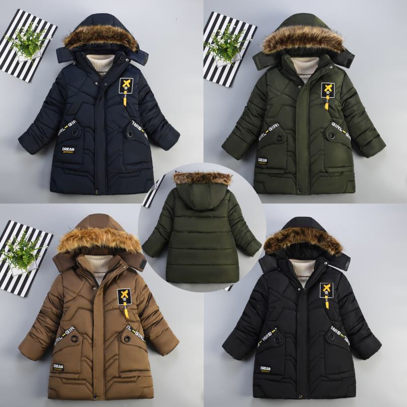 Boy's cotton-padded jacket 005 full figure