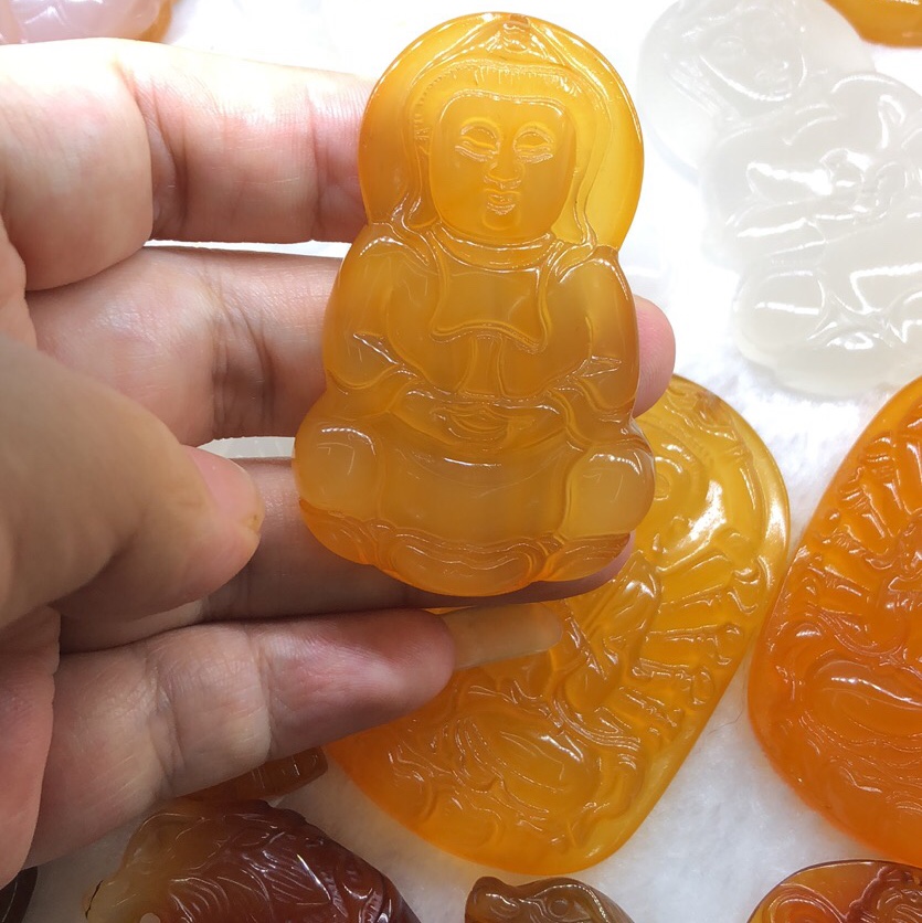 玛瑙石观音中号 高级感 欧美复古 叠戴 简约 