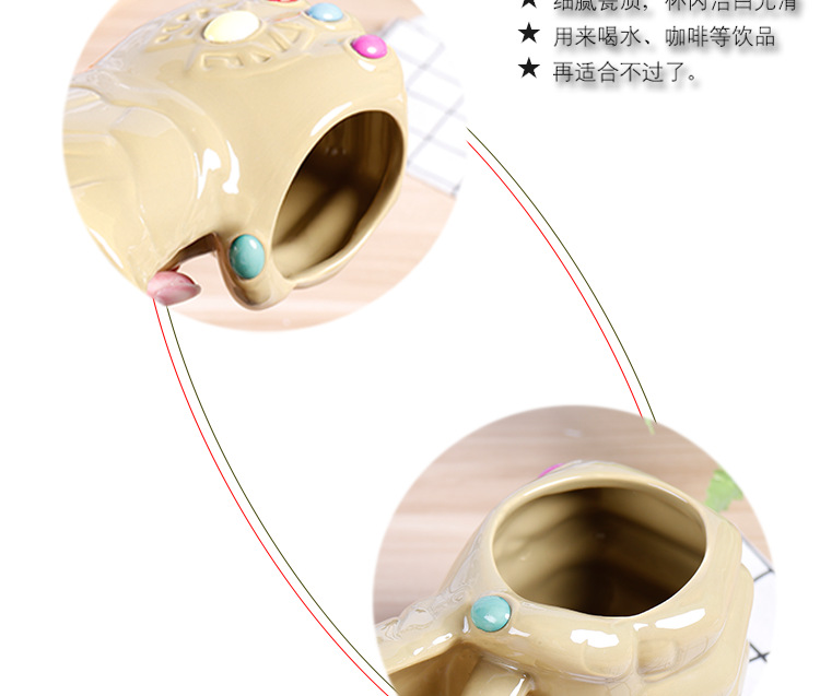 كأس الفخار الخزفي الثلاثي الأبعاد الثلاثي الأبعاد (MDD Mark)، كأس ماء من خمسة ألوان detail image 9