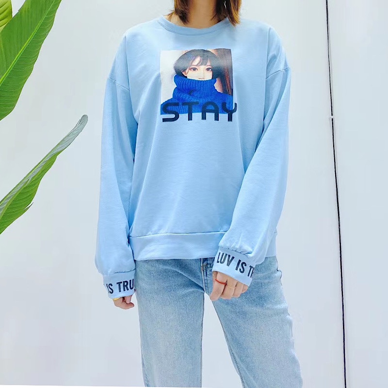 Season 5: Women's Wear, Spring 2020 New Beauty Printed Sweatshirt, Loose long-sleeved cotton base layer Specification image
