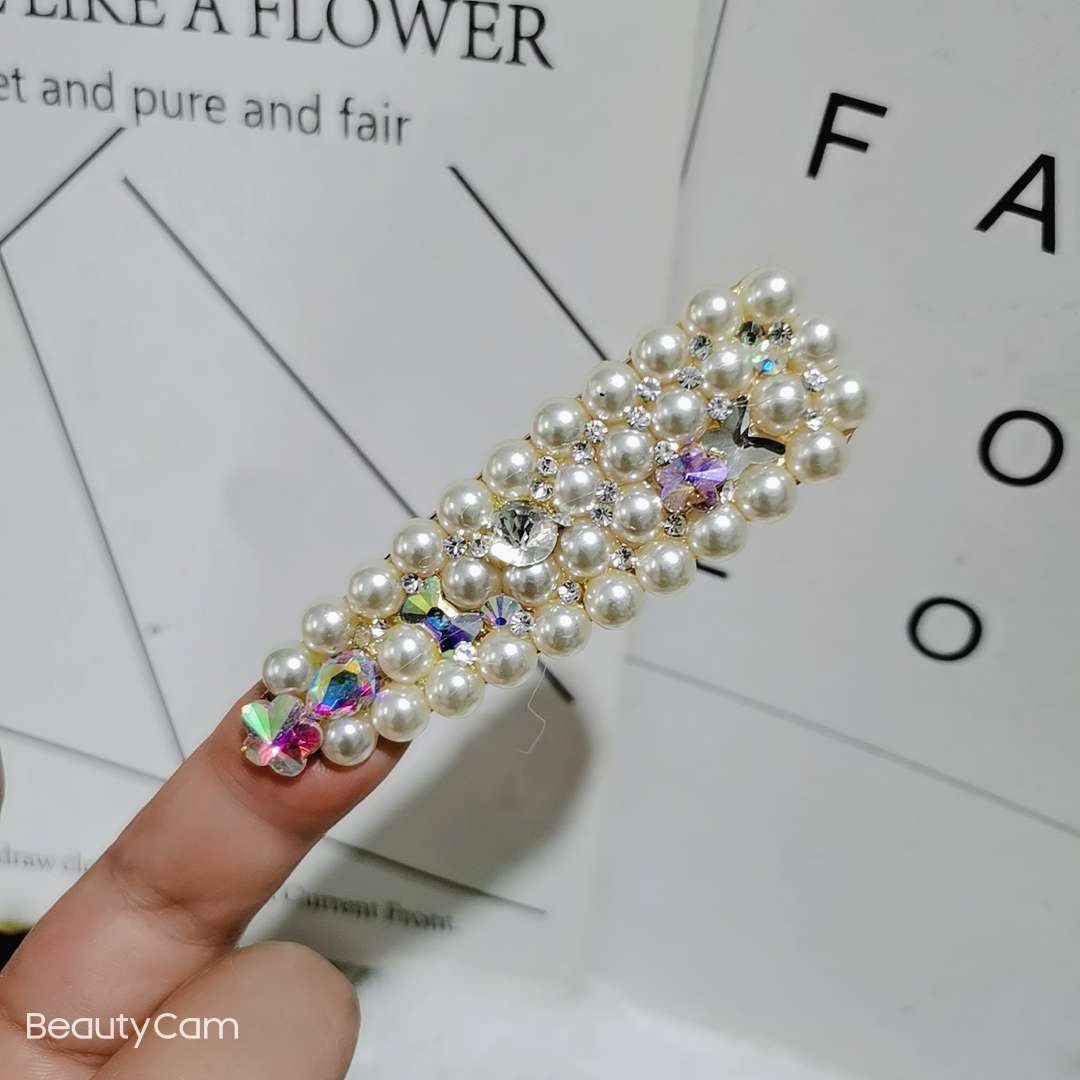 Butterfly Flower jewelry pearl Press clip