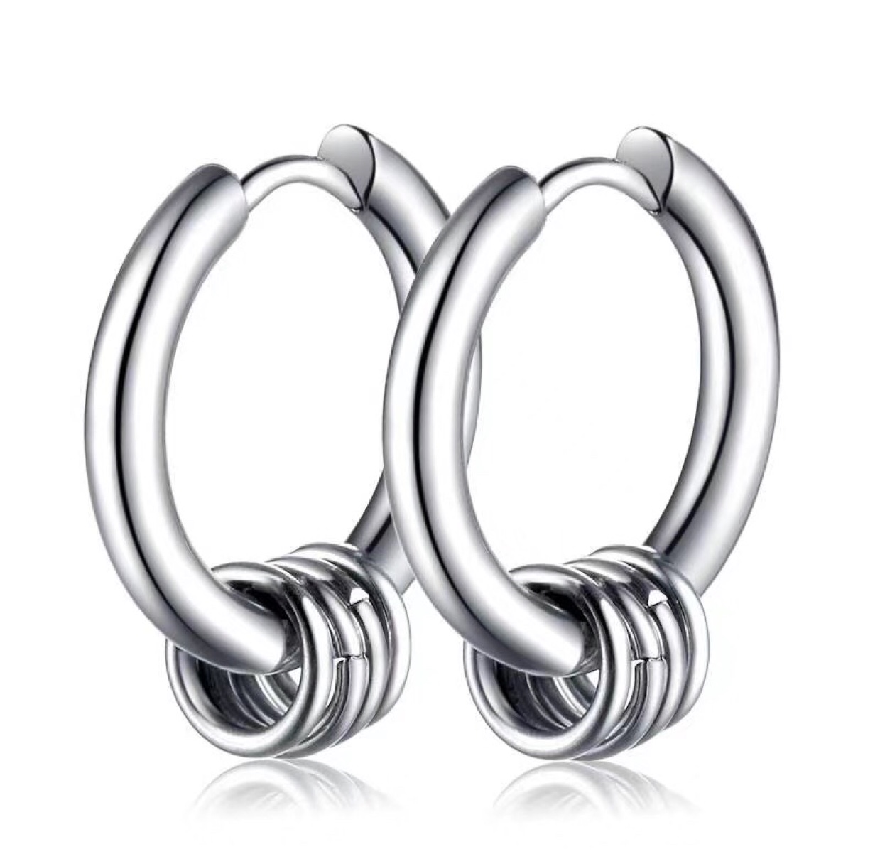Earrings, trendy men's ear studs, Korean style, trendy and individual men's hip-hop ear buckles, trendy men's ear rings Application Scenario