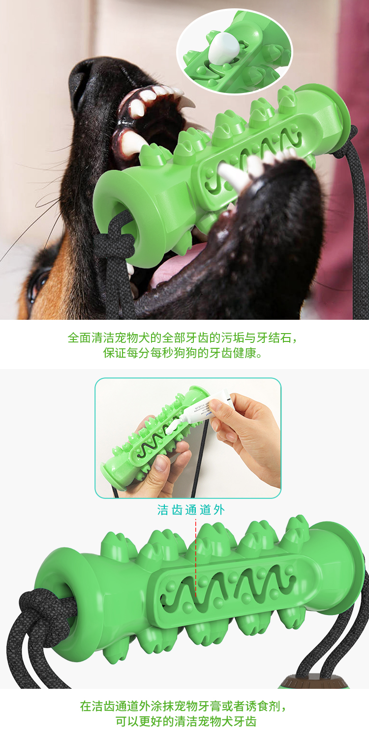 Pet products New Amazon dog toy teething stick bite resistant bone toothbrush dog toy with rope undefined