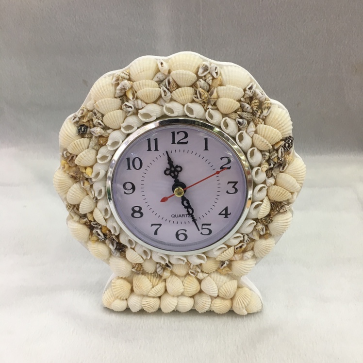 丽飞工艺创意家居工艺品摆件贝壳小时钟12