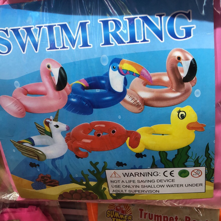 Inflatable PVC swimming ring Rose gold flamingo Yellow duck Toucan waist ring thumbnail