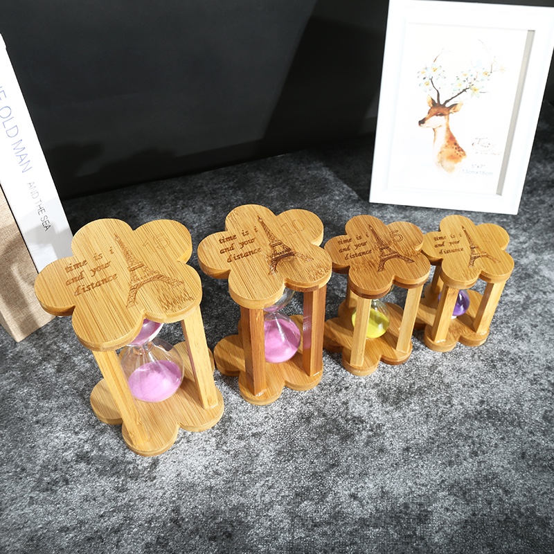 Creative design fashion crafts: Petals shaped bamboo 15 minutes timing hourglass thumbnail