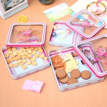 Set of three square film tin tin cookie box postcard box gift box