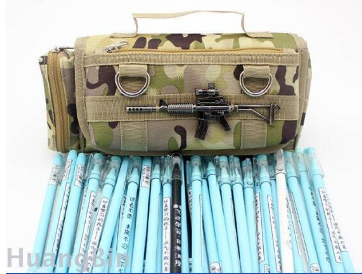 Creative Boy pen Case Elementary School pencil case Canvas large capacity pencil case Pencil case Camouflage pen case