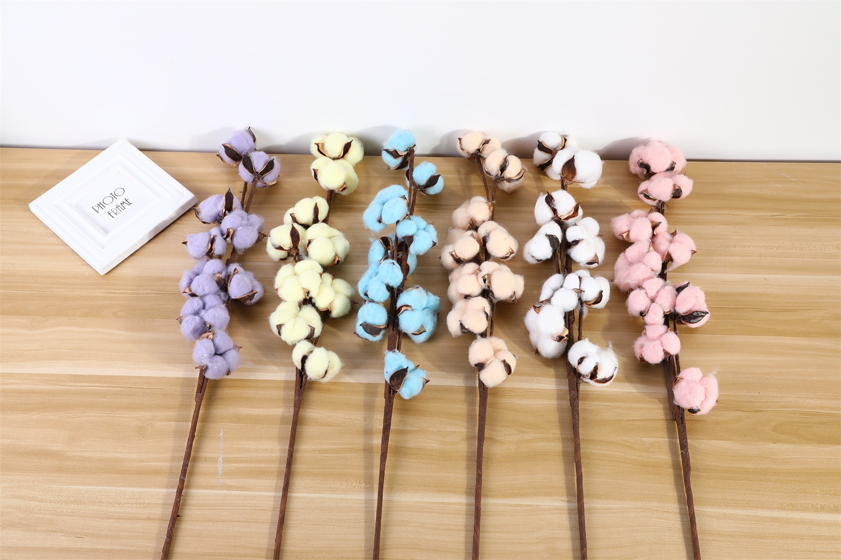 厂家批发9头棉花枝仿真花 客厅餐桌室内装饰绢花假花拍照道具详情2