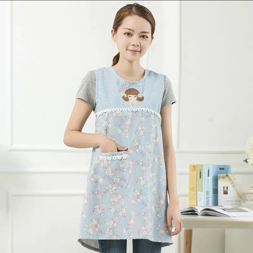 围裙韩版时尚厨房带袖防油全包反穿衣罩衣做饭亲子款围裙图
