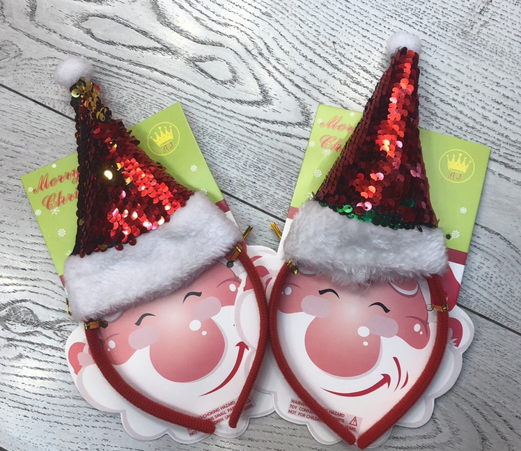 圣诞亮片帽头扣