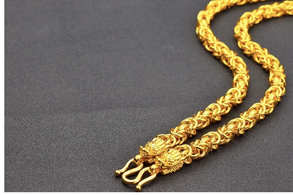 Authentic Vietnamese sarking men gold faucet grinding Thai chain 999 gold chain store with gold-plated necklace thumbnail