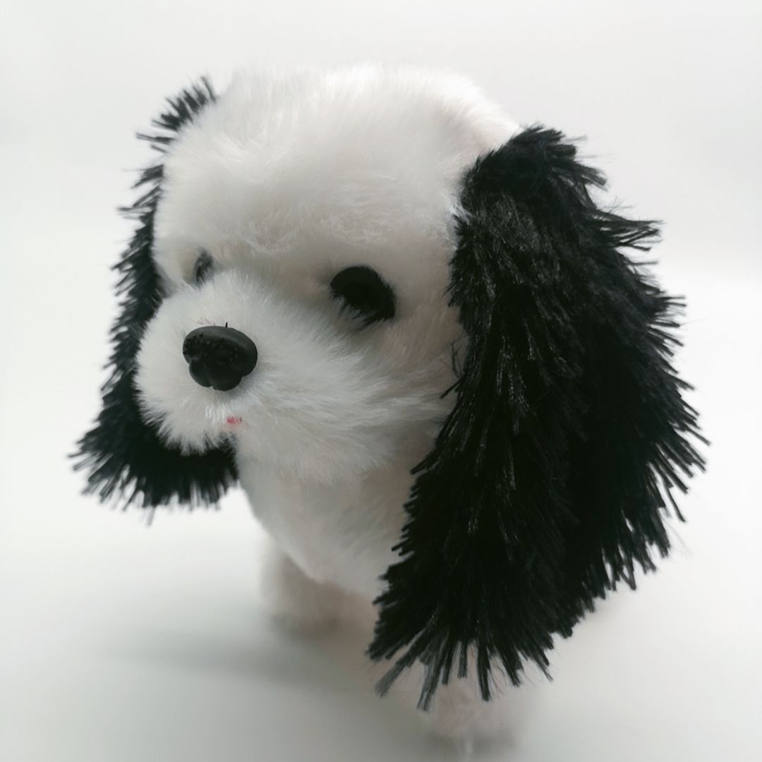 The electric plush toy imitating a Bichon Frise puppy can bark and walk details Picture