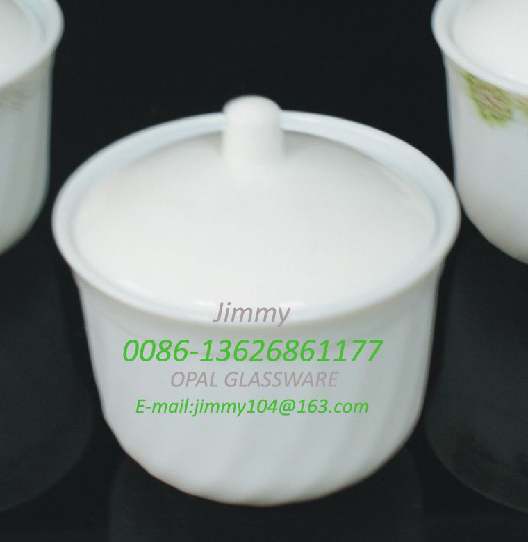 sugar pot, White Jade glass sugar pot, Yiwu Quality Product -TZ40