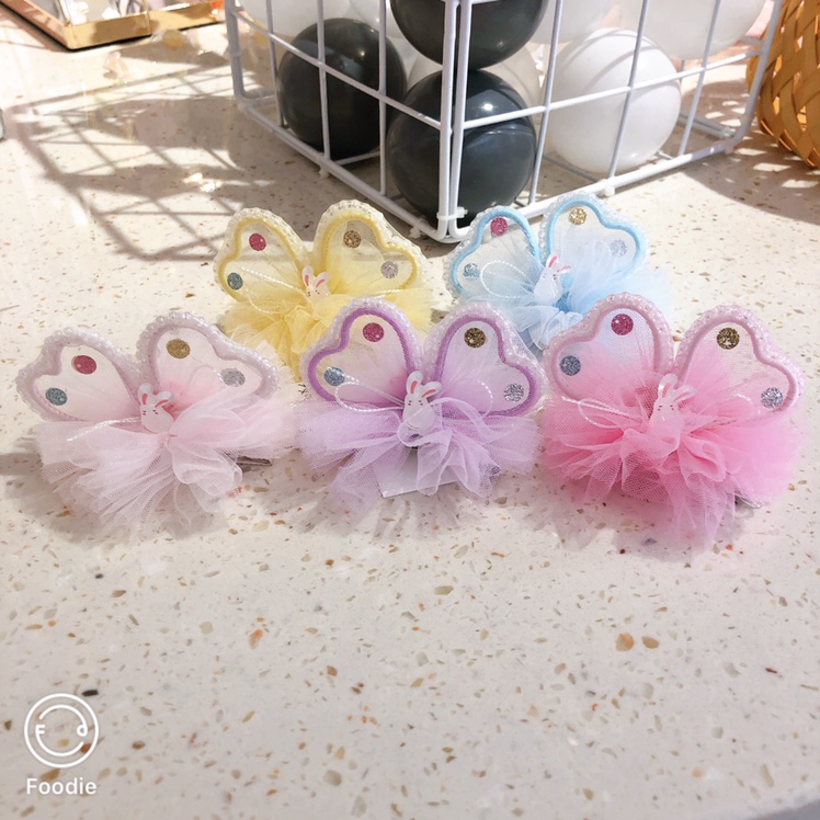 Modern Girl Korean children Baby Love sequins press clamp mixed color wholesale 30 batches thumbnail