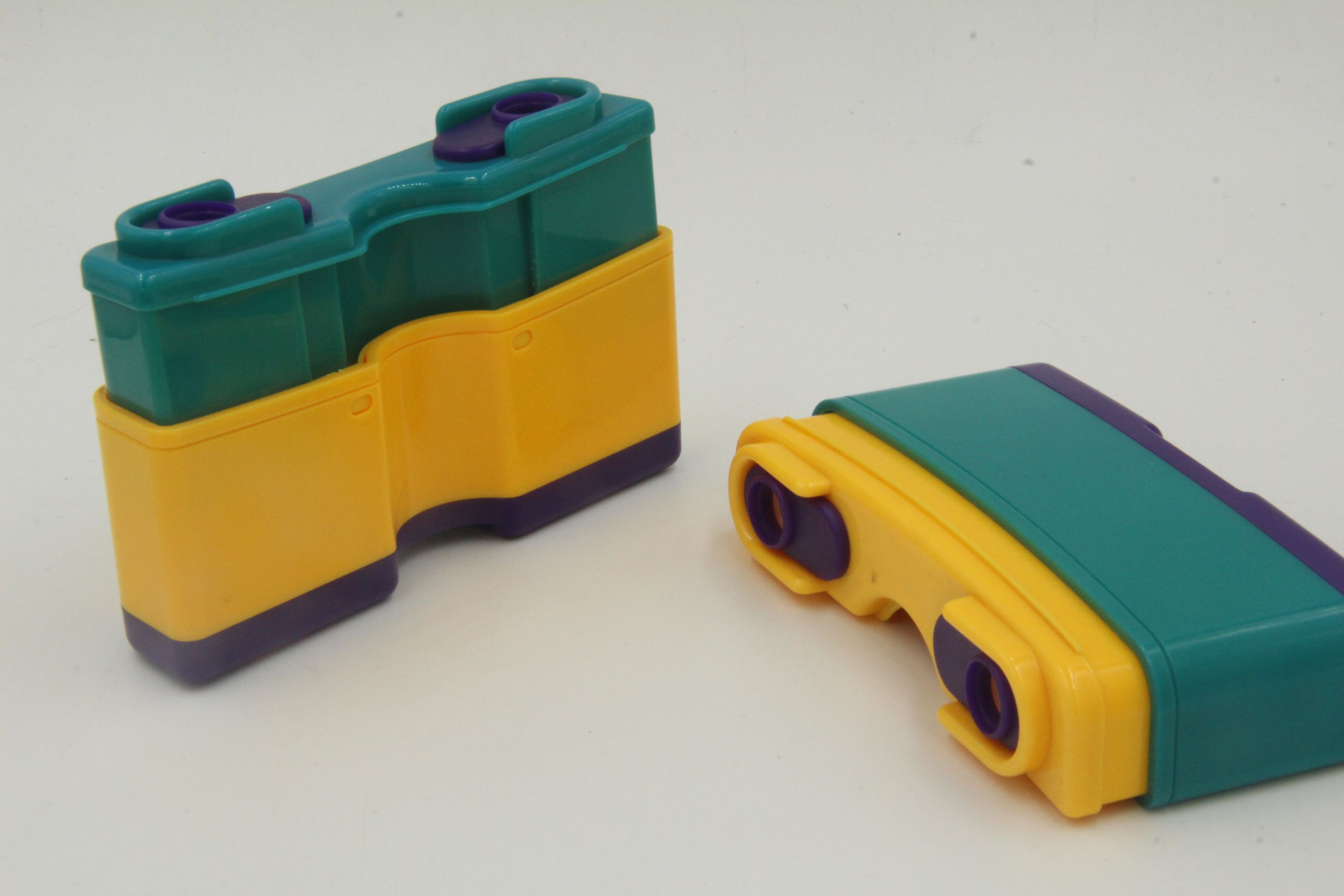 糖果色迷你便携旅行高倍双筒PC儿童玩具望远镜模型一件240个整件发图