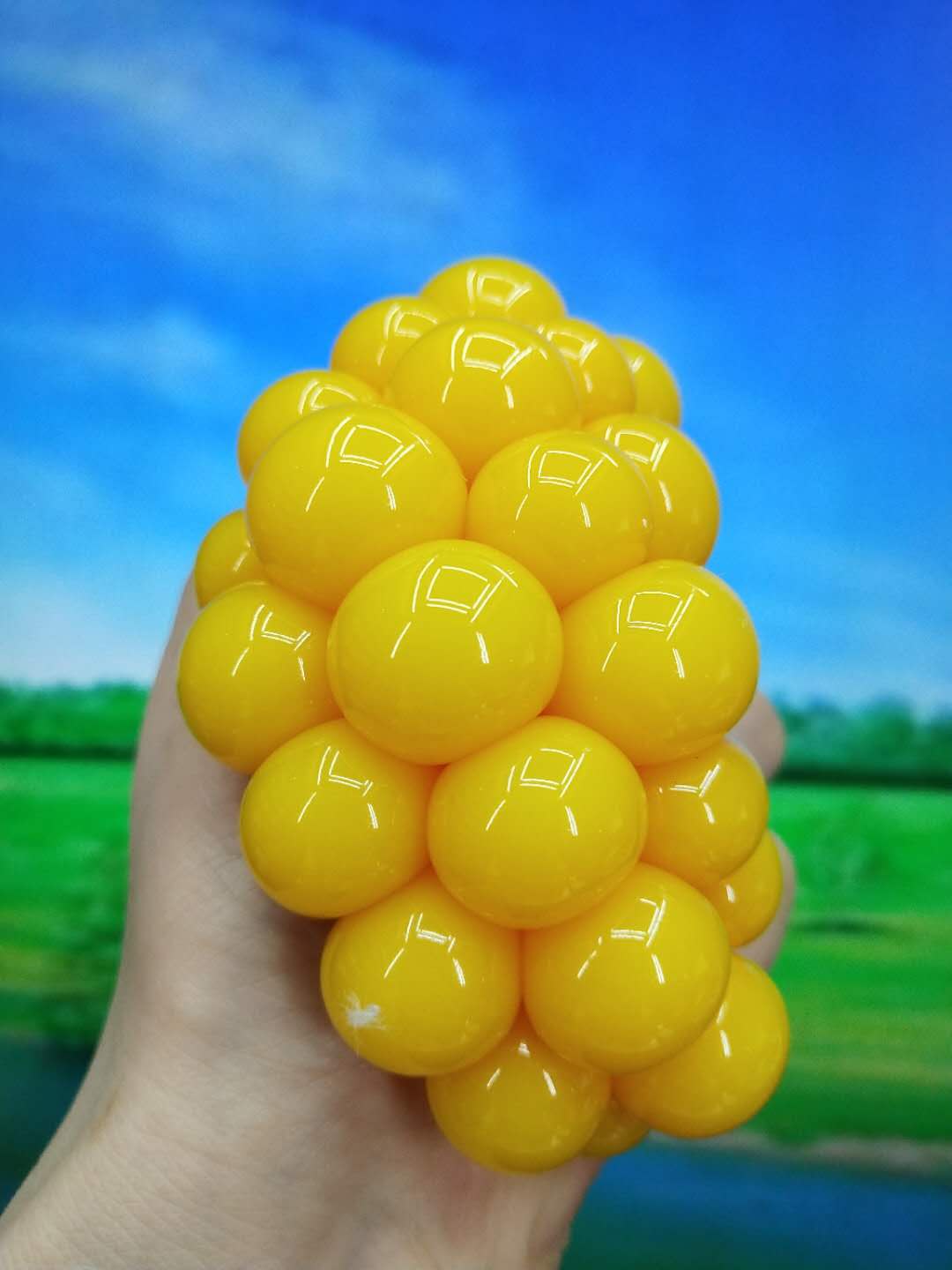 乐因奇品牌解压白网果酱挤压葡萄球6公分详情图2