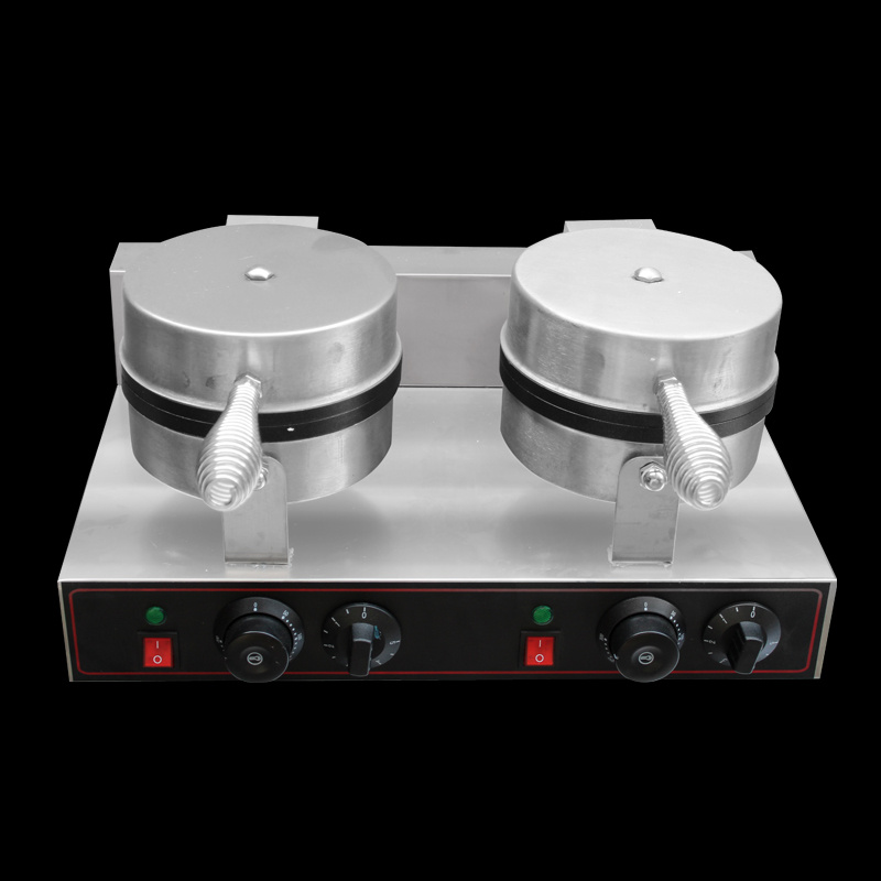 Horno de gofres de dos cabezas máquina de gofres redondas máquina de gofres comerciales máquina de gofres comerciales máquina de crepes comerciales detail image 10