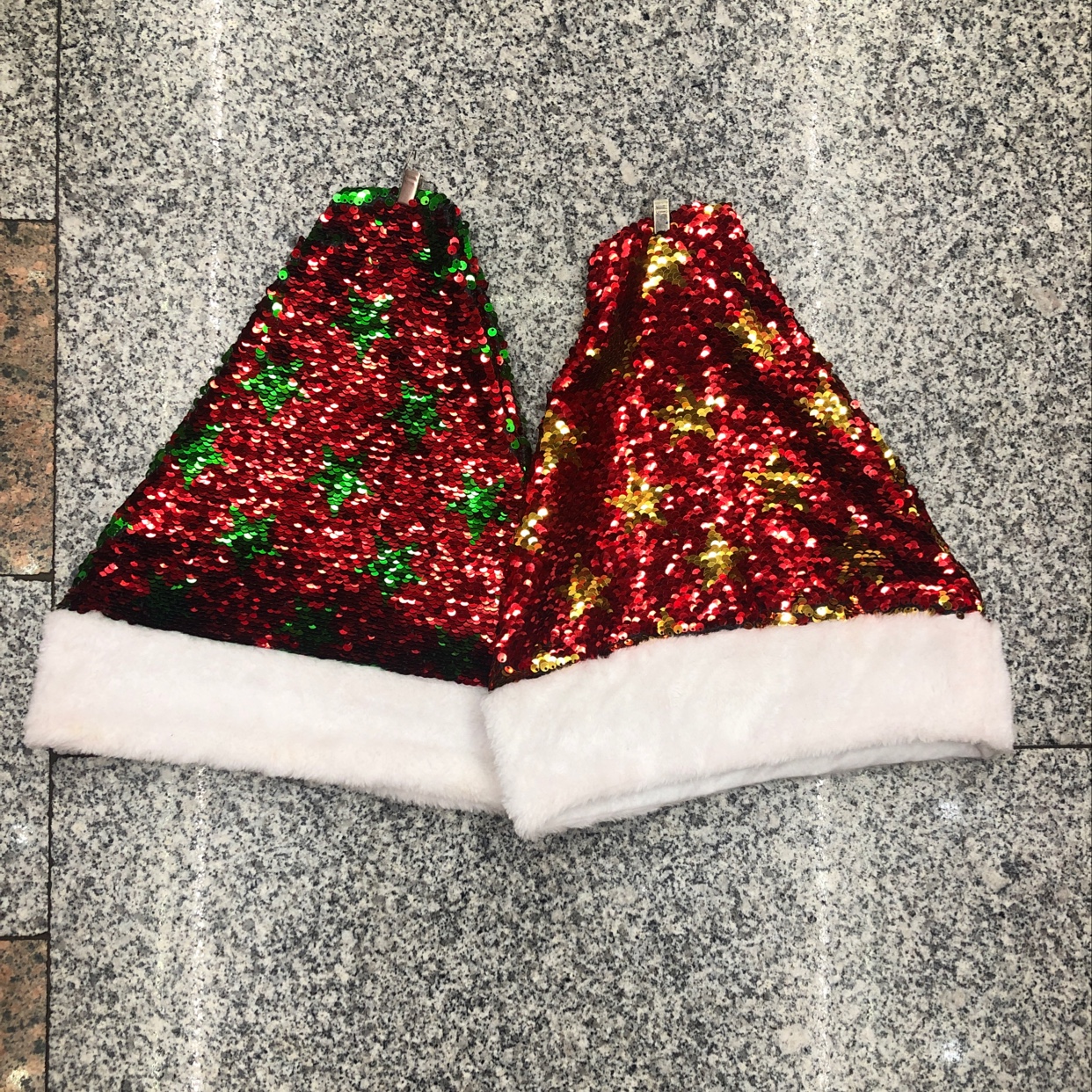 Fahrenheit Christmas Craft Christmas Decoration The Latest Sequin Woolen Christmas Hat Can Be Turned Over Stars details Picture