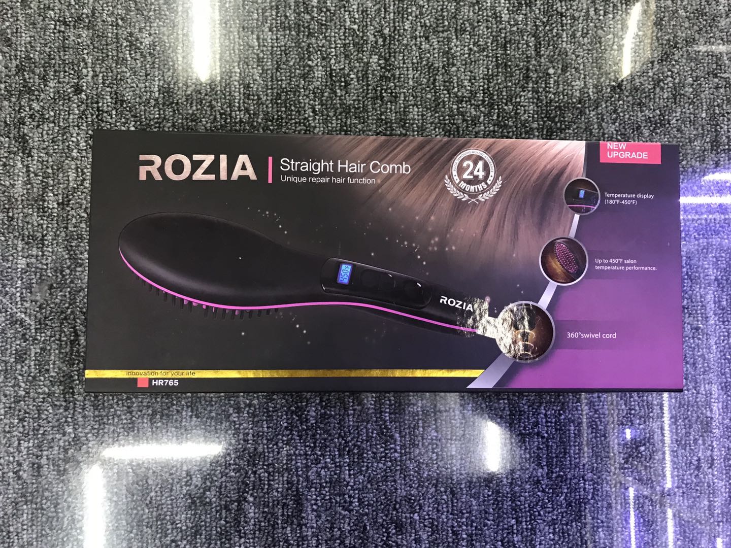 ROZIA hair care products straightening comb with LED display adjustable temperature HR765