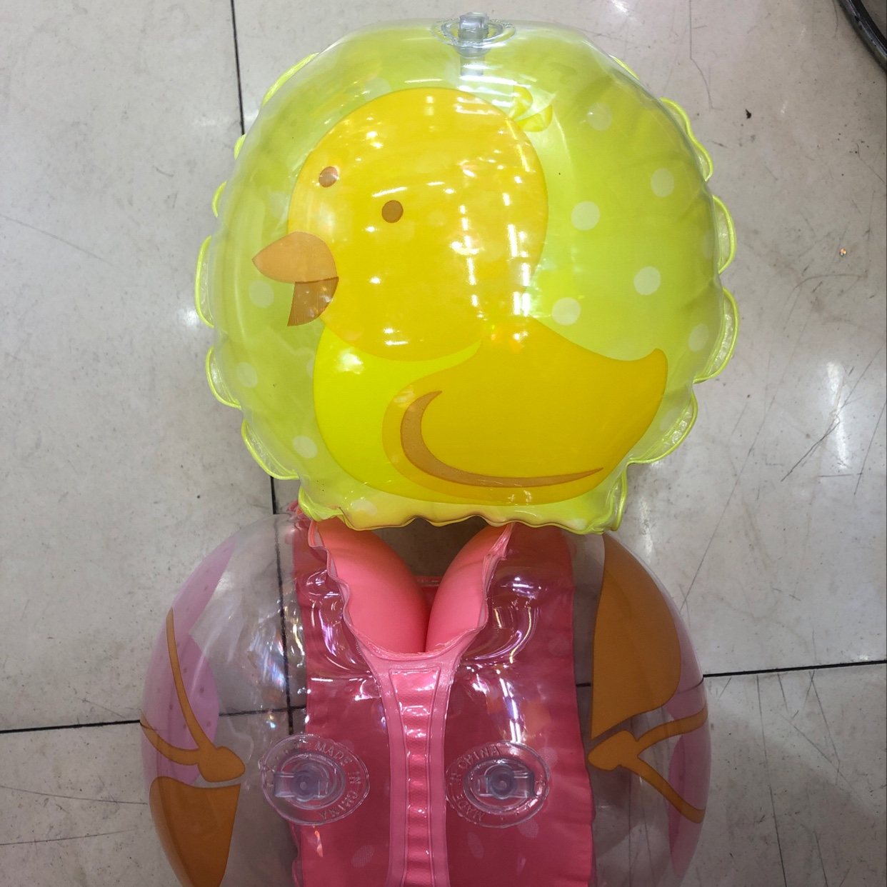 Inflatable PVC swimming ring small yellow duck small arm ring floating sleeve thumbnail