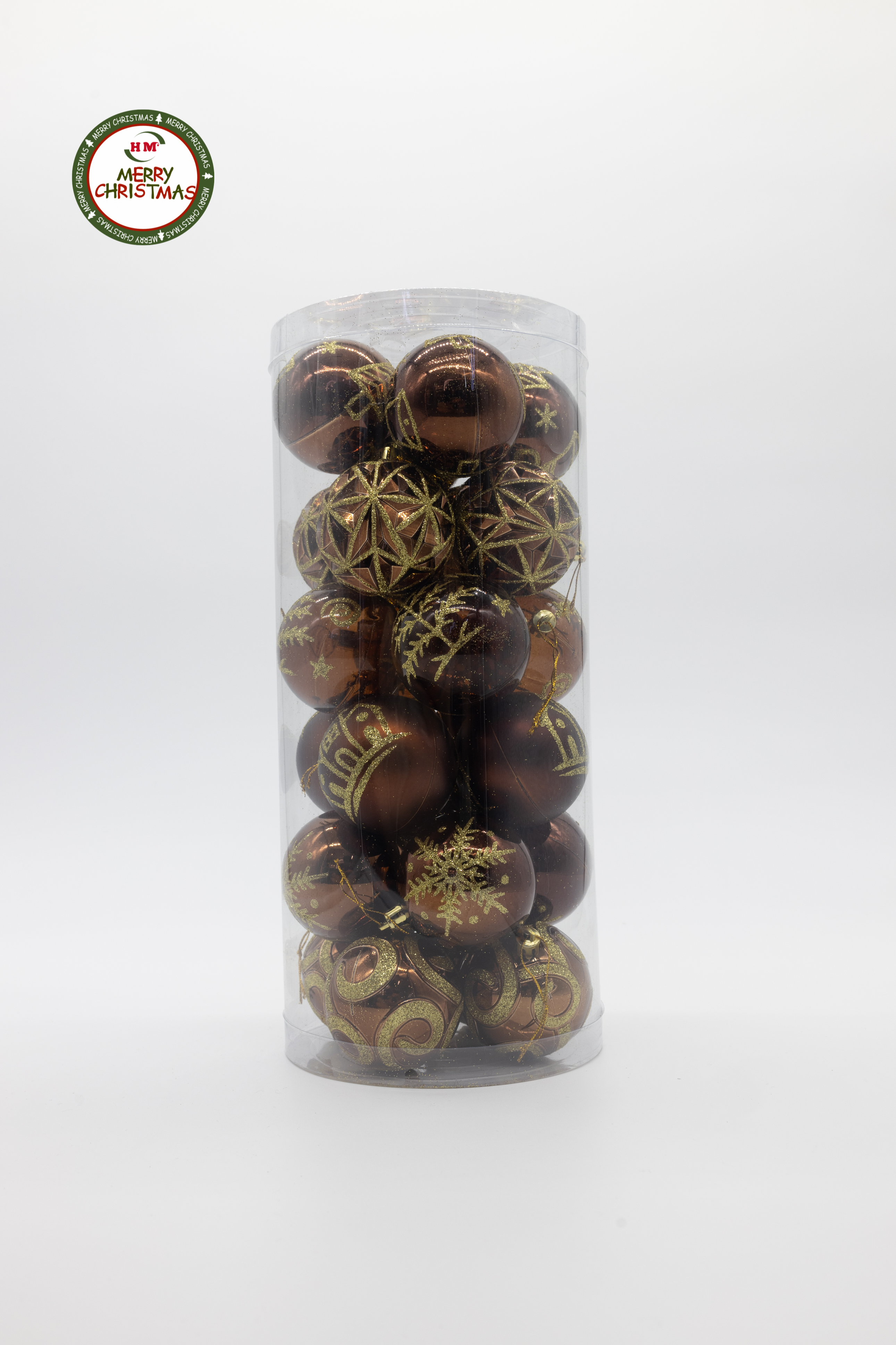 圣诞节装饰品圣诞球彩球金色厂家直销电镀光球哑光球粉球套装礼盒详情图5