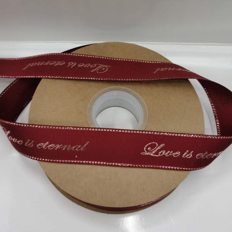 Polyester Ribbed Double Gold Belt Printing Hot Stamping Letter Belt Manufacturers Direct Spot Accessories Custom Accessories Clothing Accessories Accessories undefined