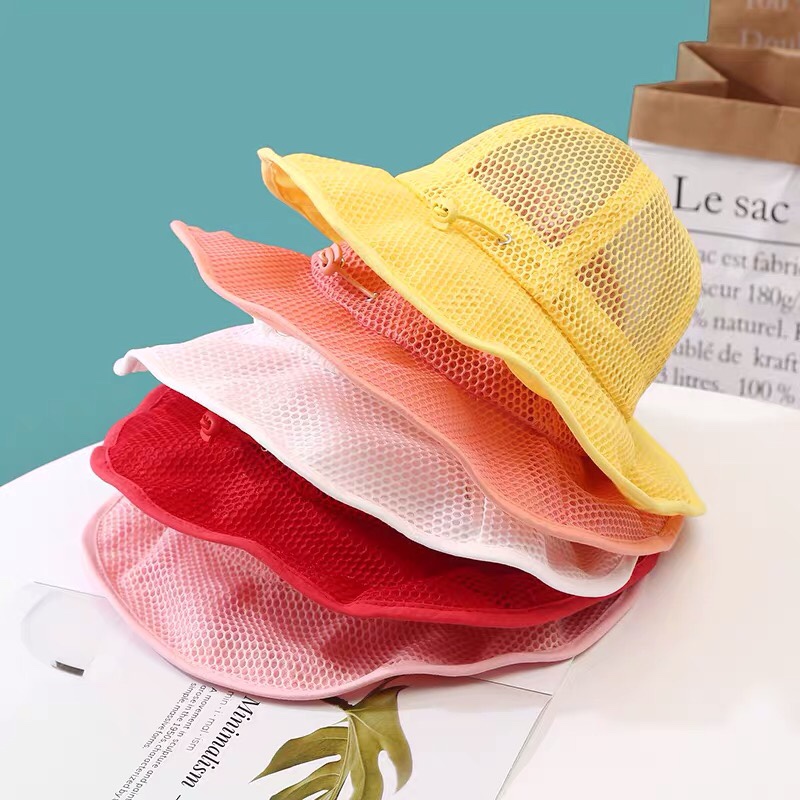 儿童帽子夏宝宝渔夫帽网眼透气婴儿太阳帽薄款男童女童防晒遮阳帽细节图